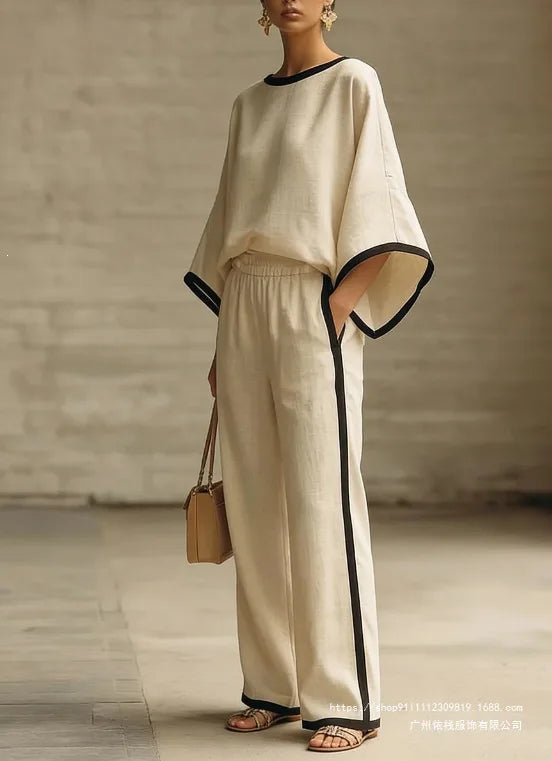 Women's Linen Two Piece Lounge Set
