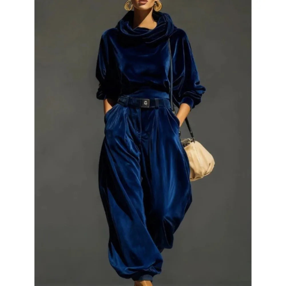 Women's Velvet Two Piece Lounge Set