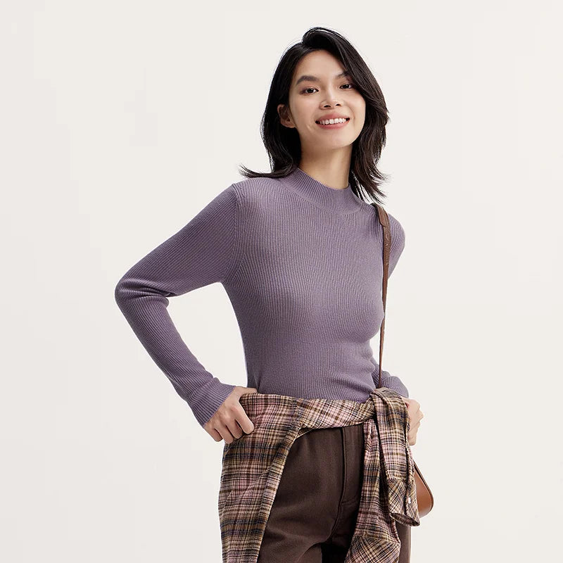 Women's Wool Semi High Neck Knit