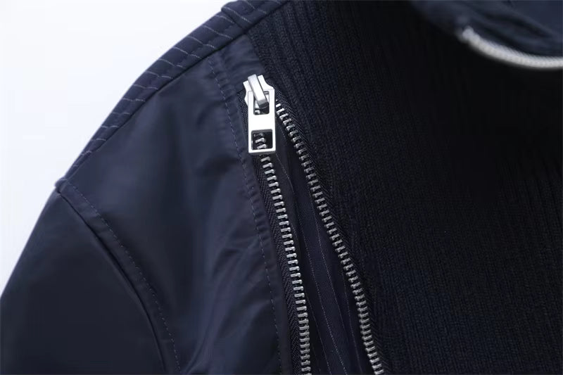 Women's Cropped Bomber Jacket – Zip Up Jacket
