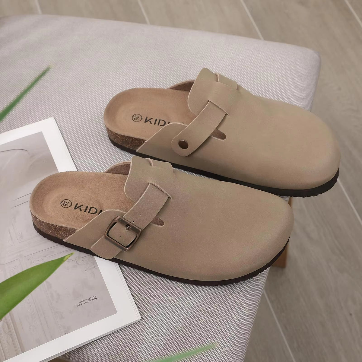 The Angel Men's Suede Buckle Comfort Clogs