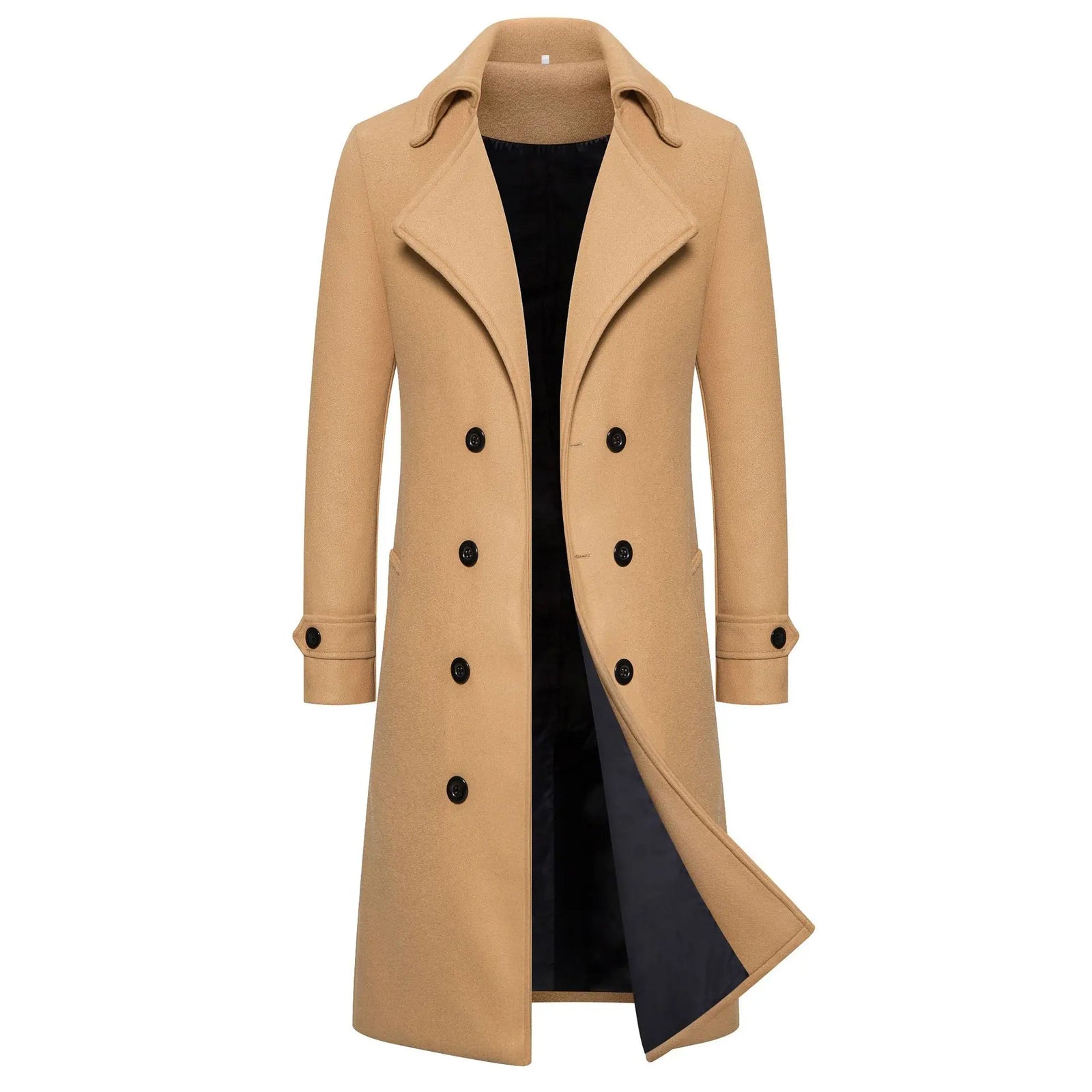 Men's Slim Wool Coat – Long Double Breasted