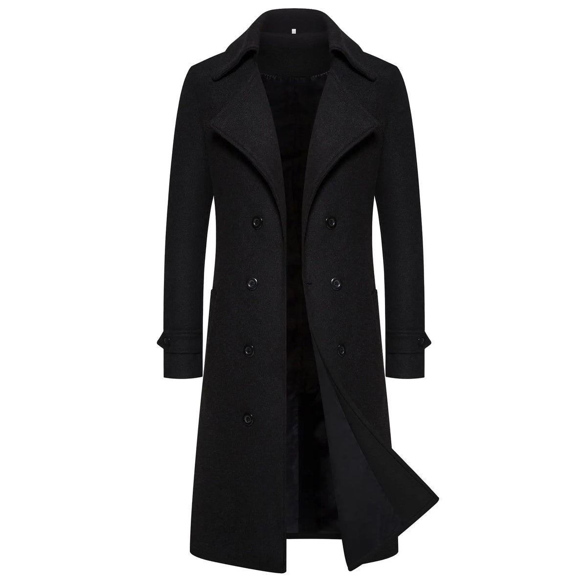 Men's Slim Wool Trench Coat – Double Breasted