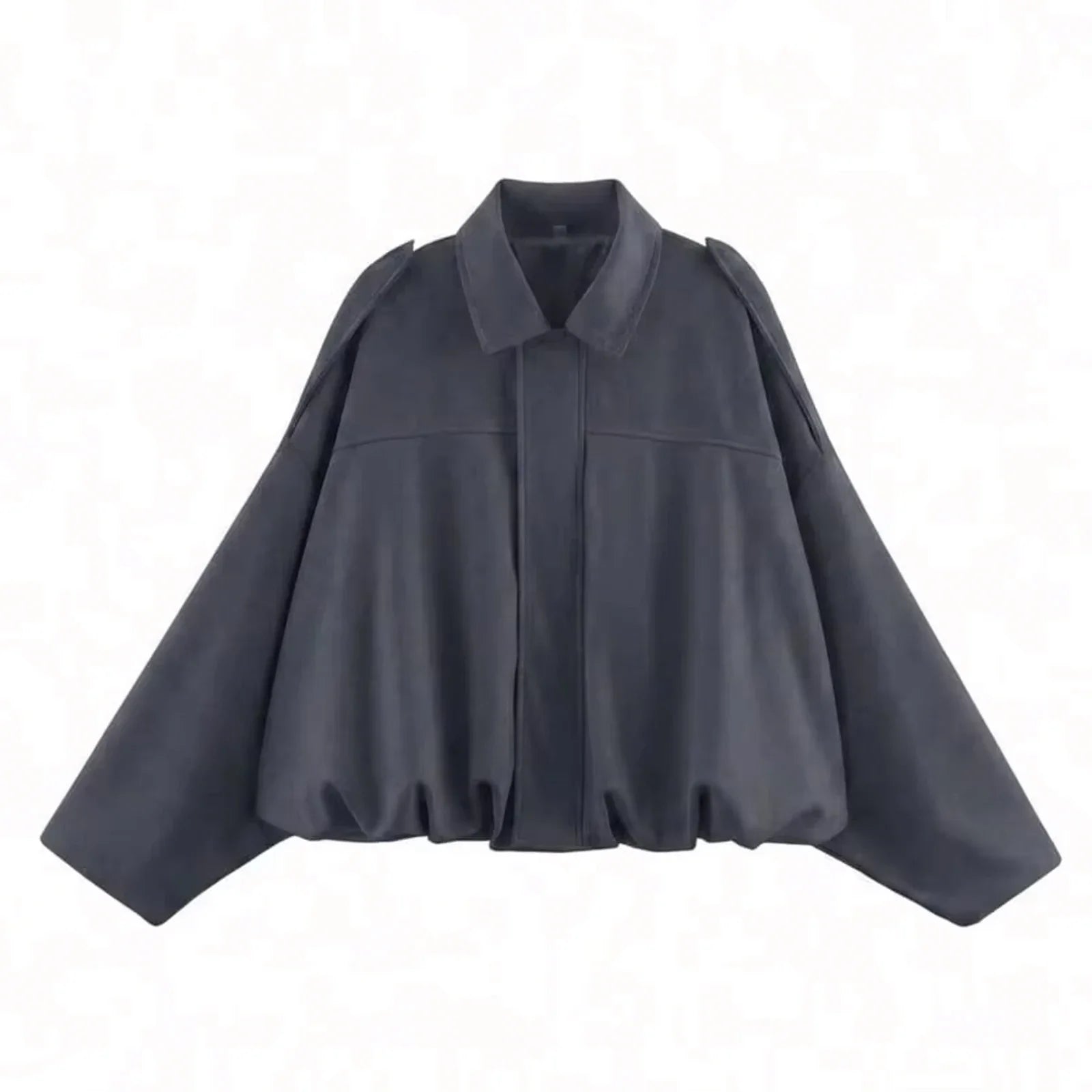 Women's Batwing Suede Texture Coat