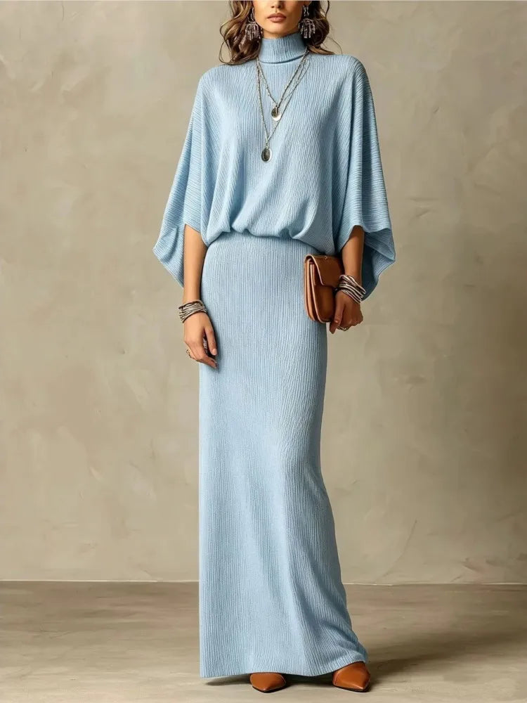 Women's Ribbed Knit Skirt Set