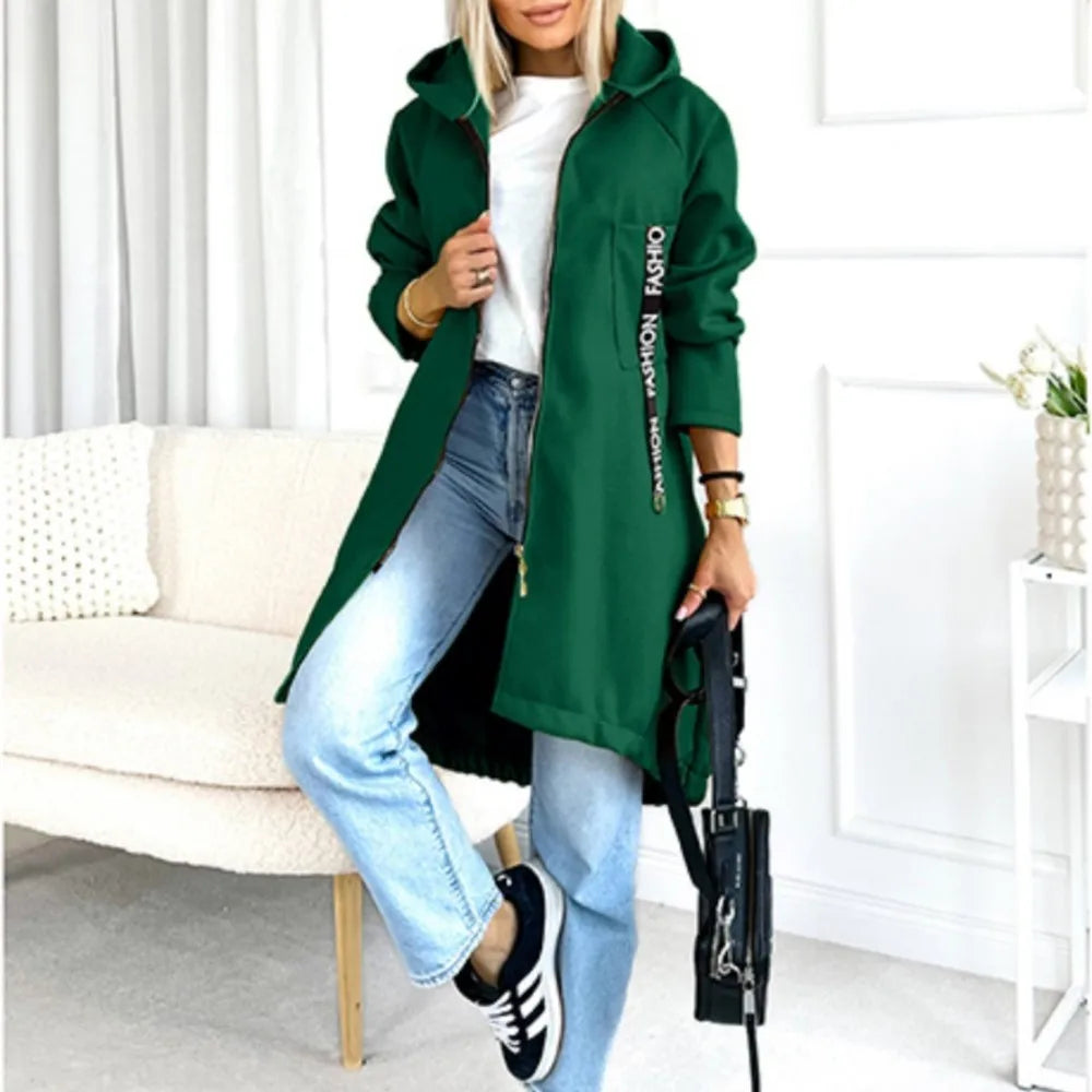 Women's Long Fleece Zip Coat