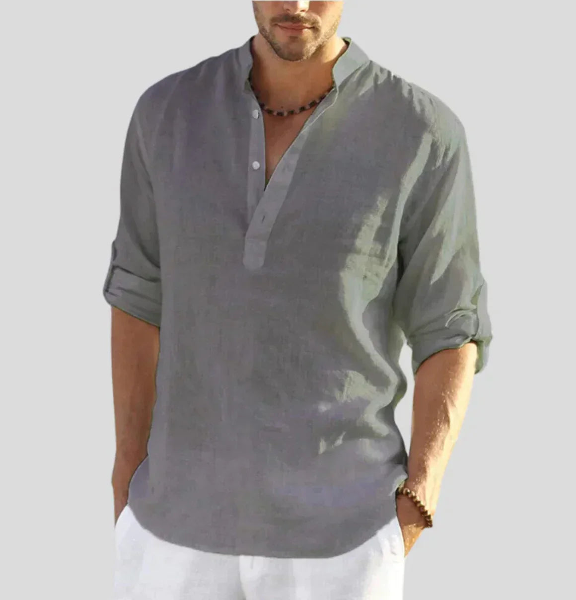 The Vicenza Men's Relaxed Fit Linen Henley Shirt