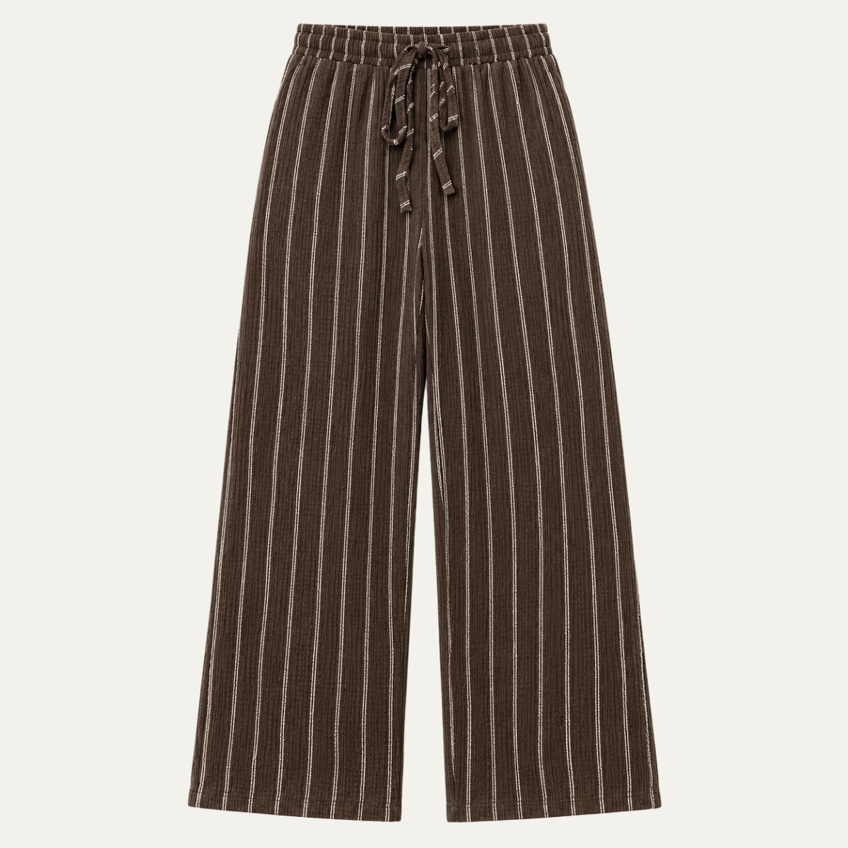 Women's Belted Striped Trousers