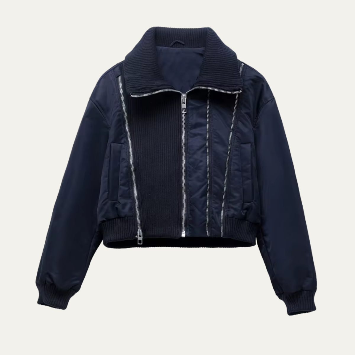 Women's Cropped Bomber Jacket – Zip Up Jacket