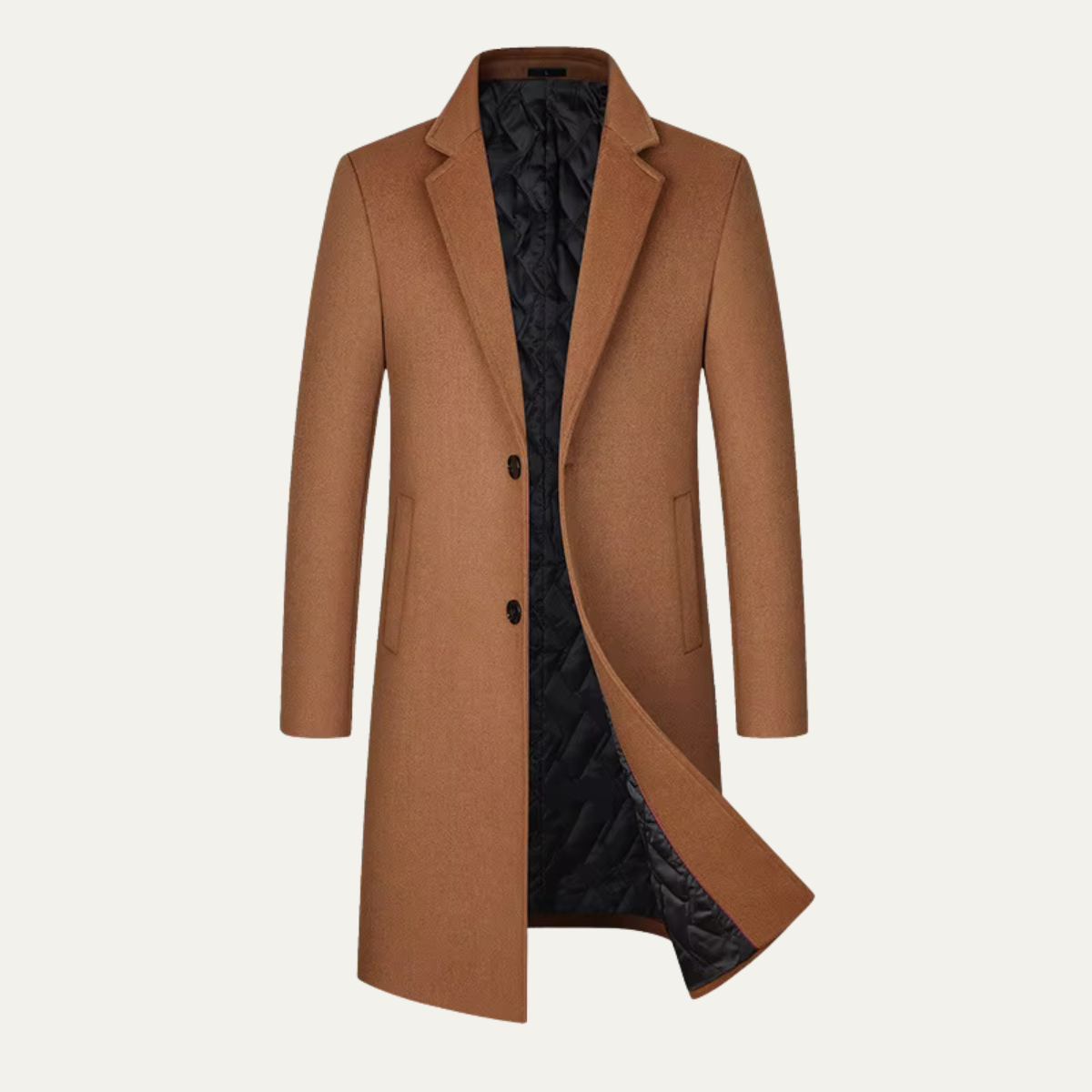 The Fitzrovia Men's Slim Fit Single Breasted Overcoat