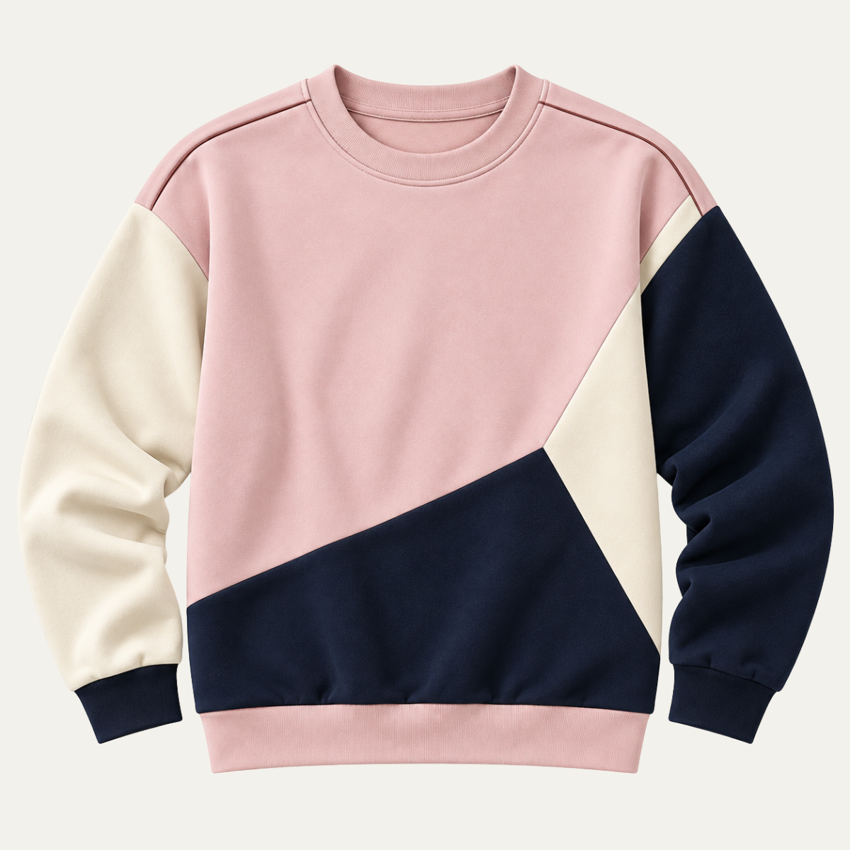 Women's Sweatshirt – Colour Block Crew Neck Sweatshirt