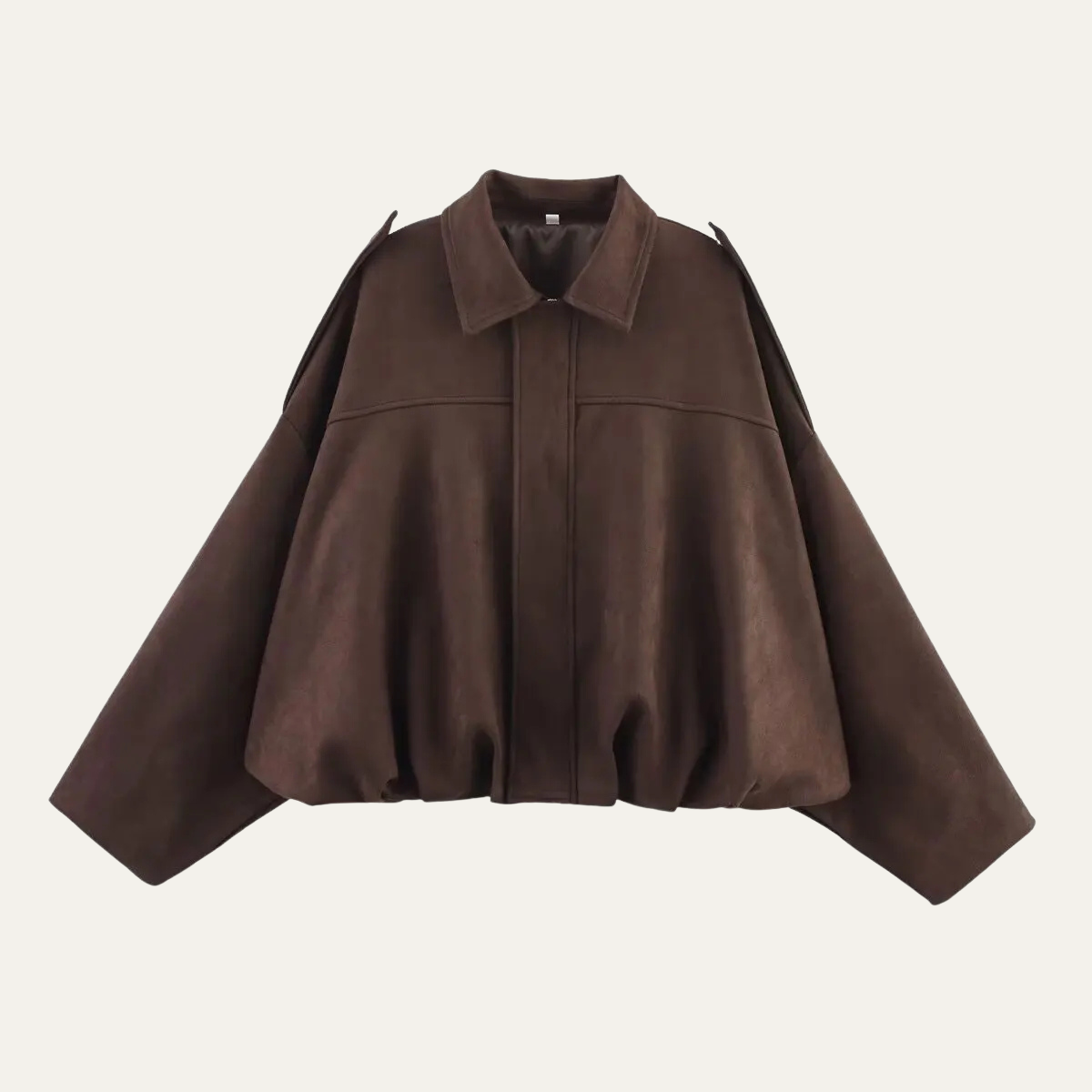 Women's Batwing Suede Texture Coat