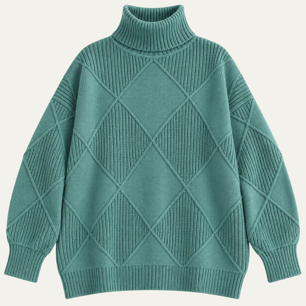 Women's Oversized Diamond Knit Sweater