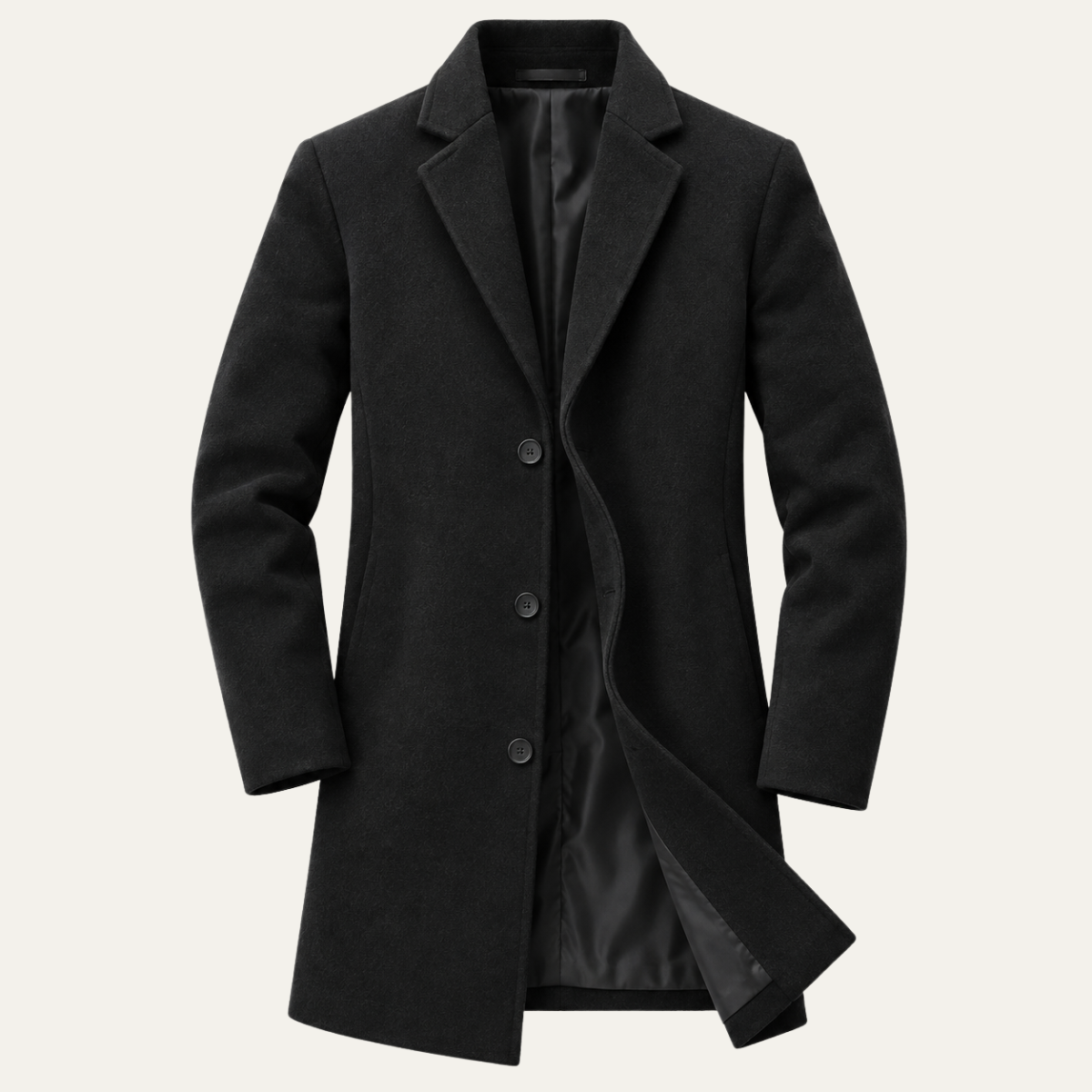 Men's Knitted Longline Coat – Button Front