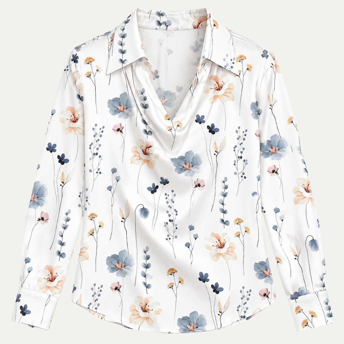 Women's Swing Collar Printed Blouse