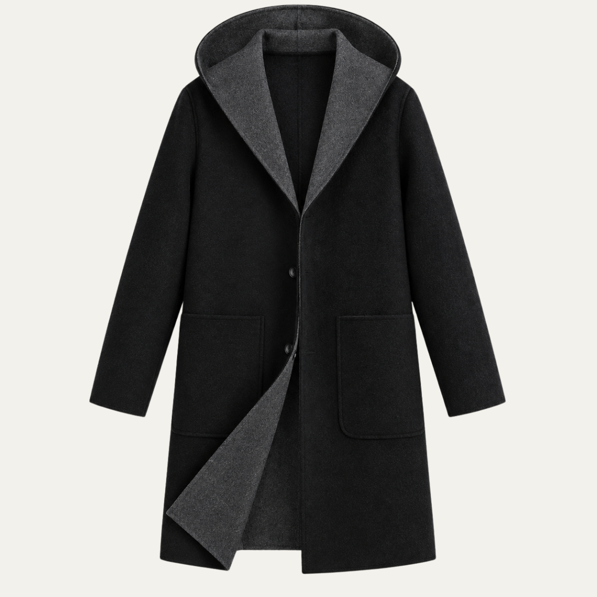 The Portman Men's Hooded Wool Blend Overcoat