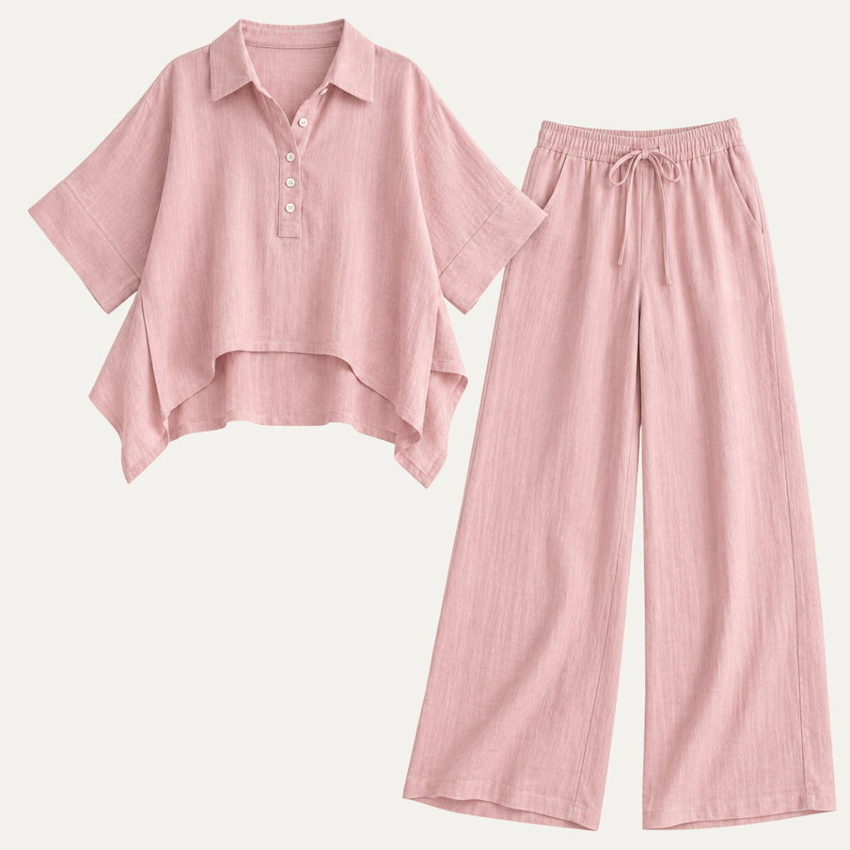 Women's Shirt and Wide Leg Two Piece