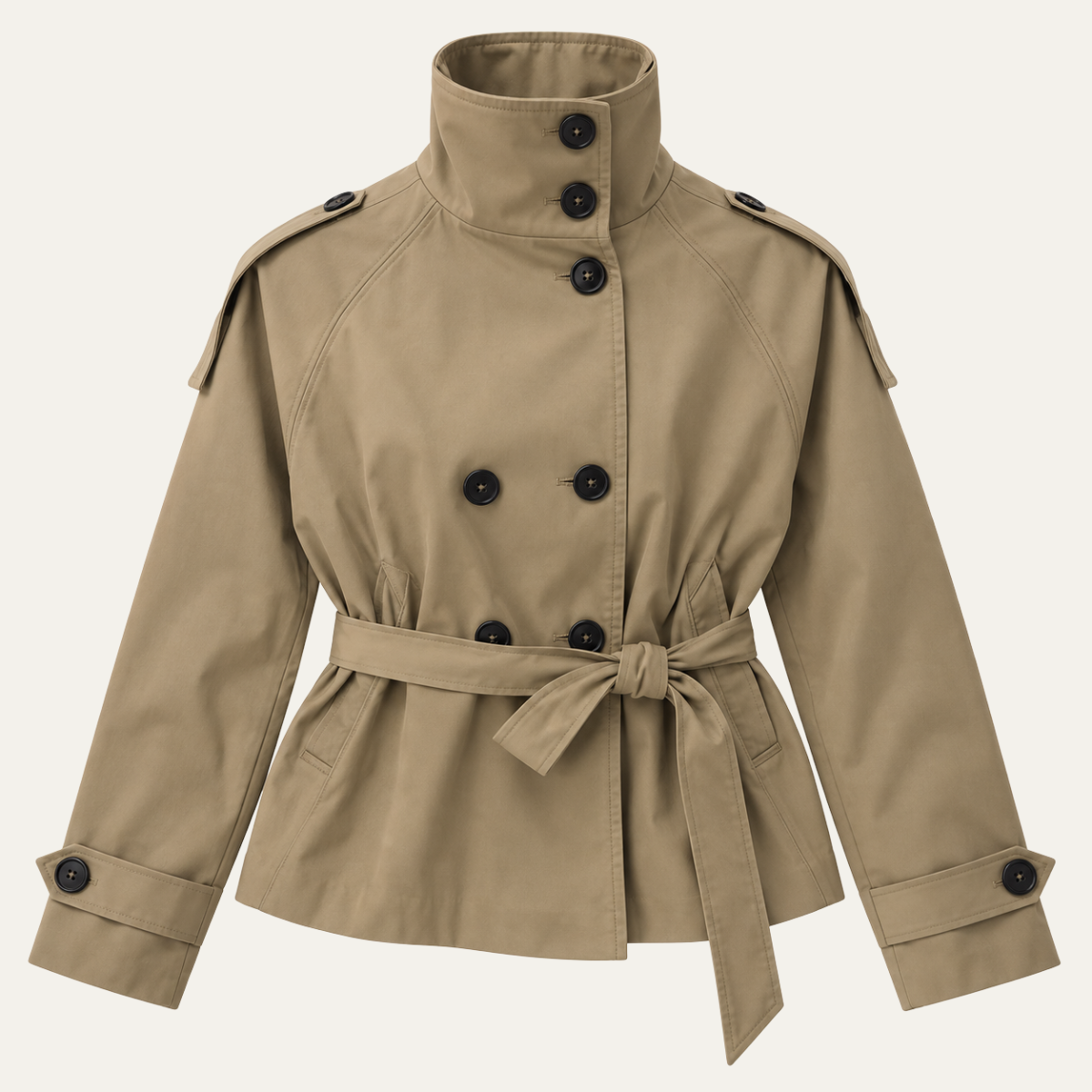 Women's Cropped Belted Trench