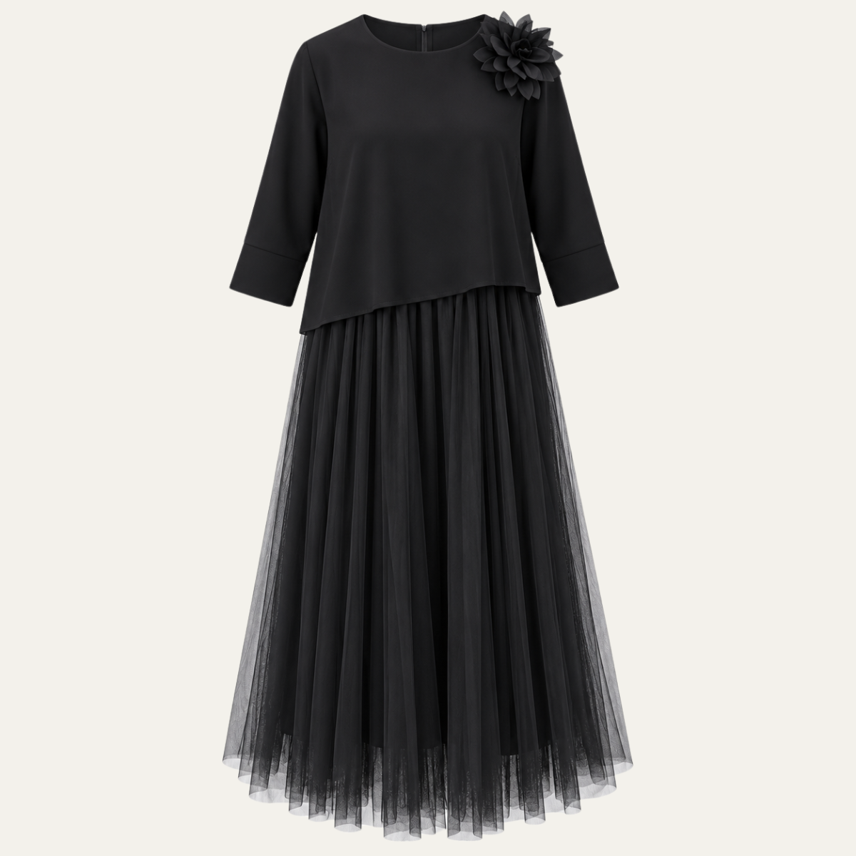 Women's Long Mesh Panel Dress