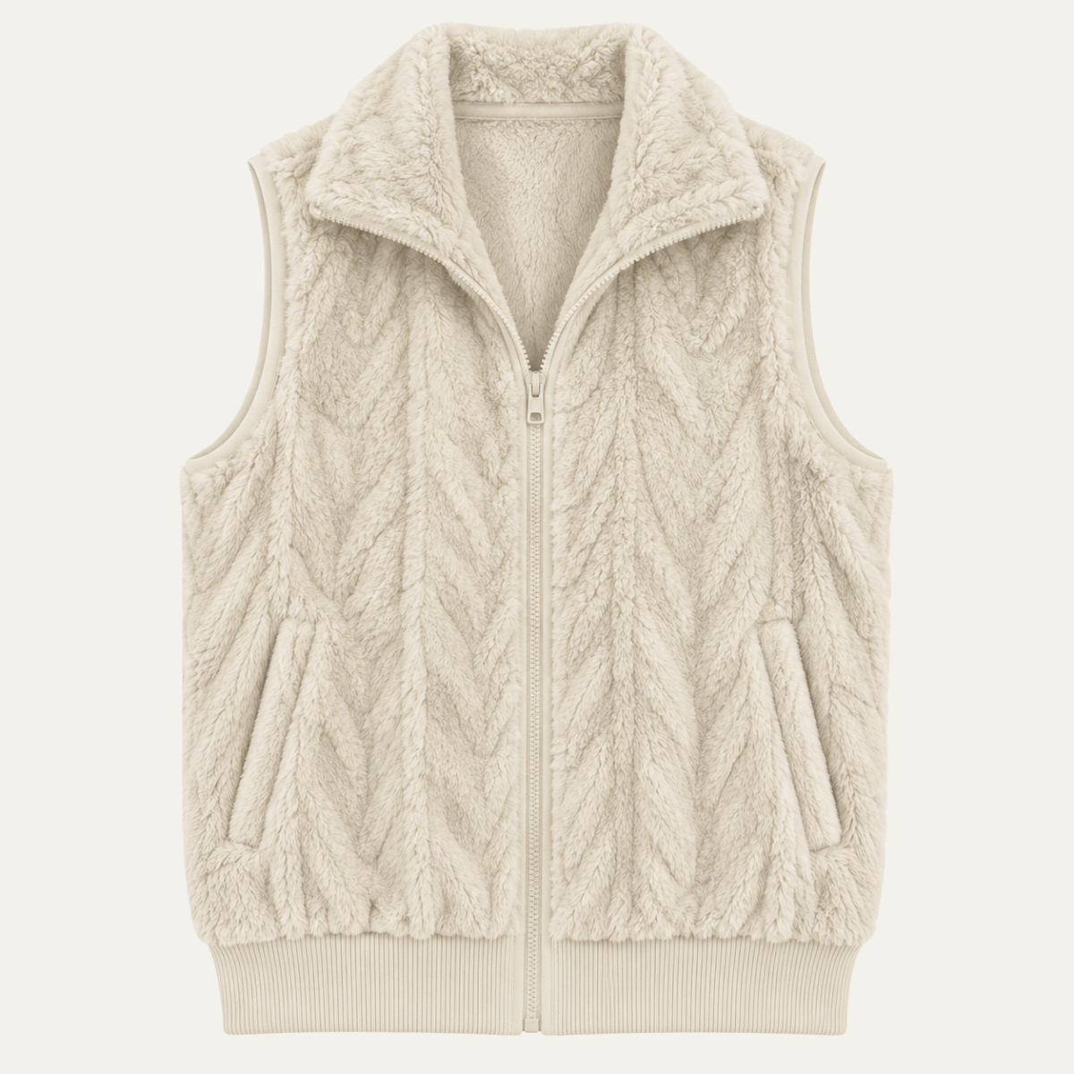 Women's Sleeveless Plush Vest
