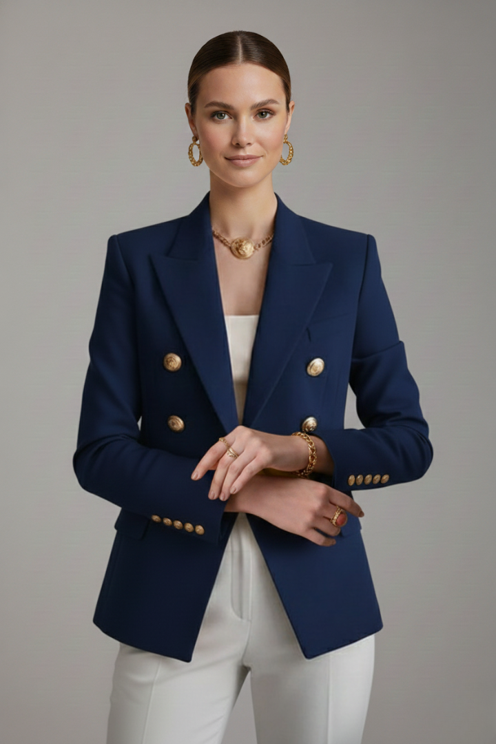 Women's Bold Blazer with Metal Buttons