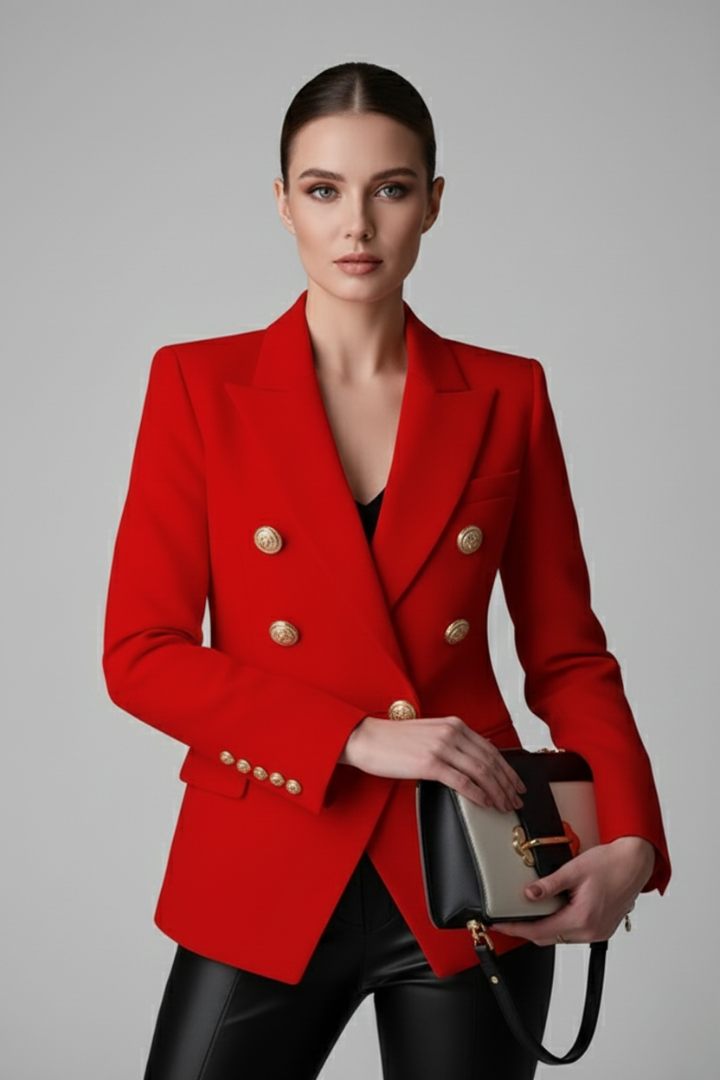 Women's Bold Blazer with Metal Buttons