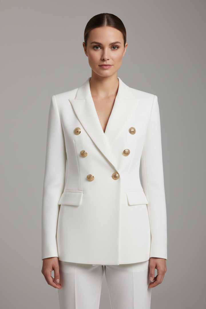 Women's Bold Blazer with Metal Buttons