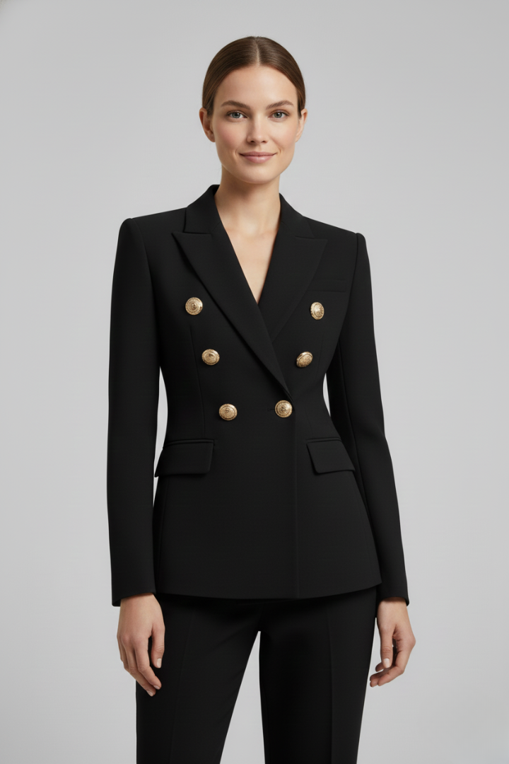 Women's Bold Blazer with Metal Buttons