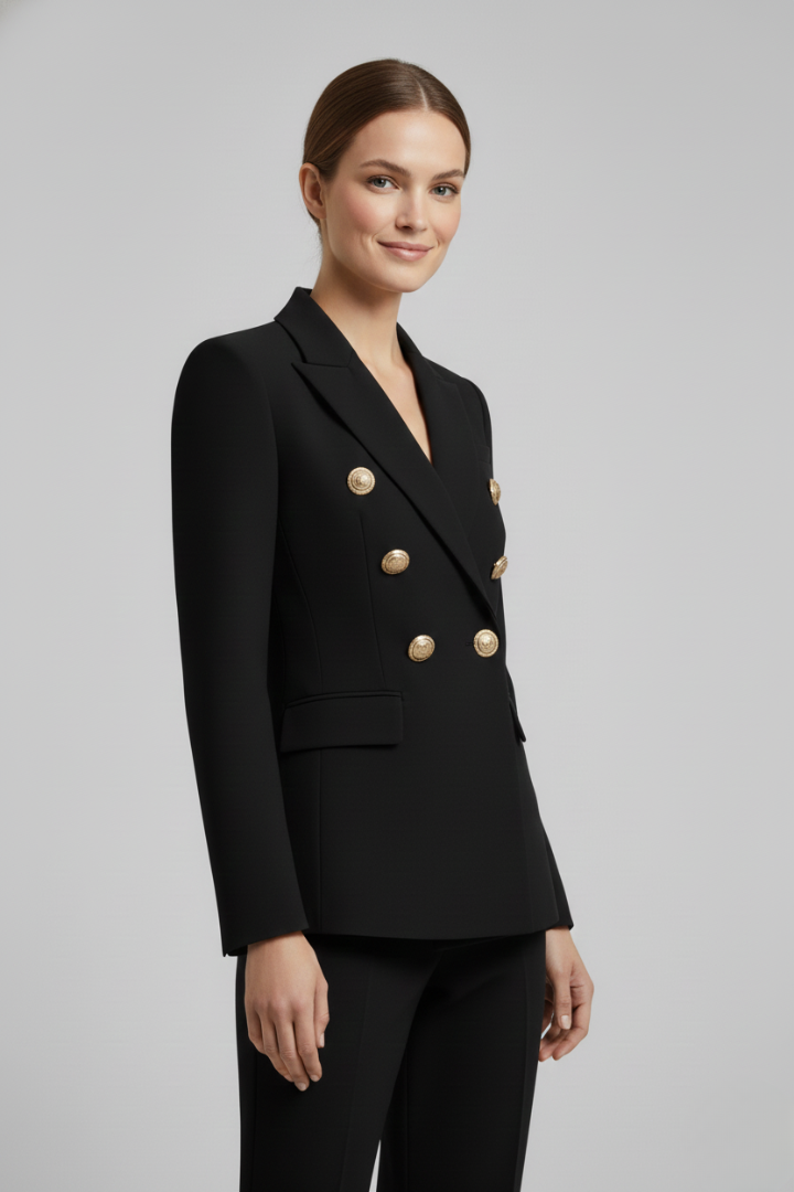 Women's Bold Blazer with Metal Buttons