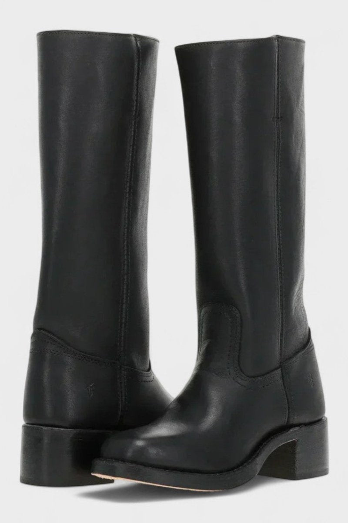 Women's Knee High Leather Riding Boots with Low Heel