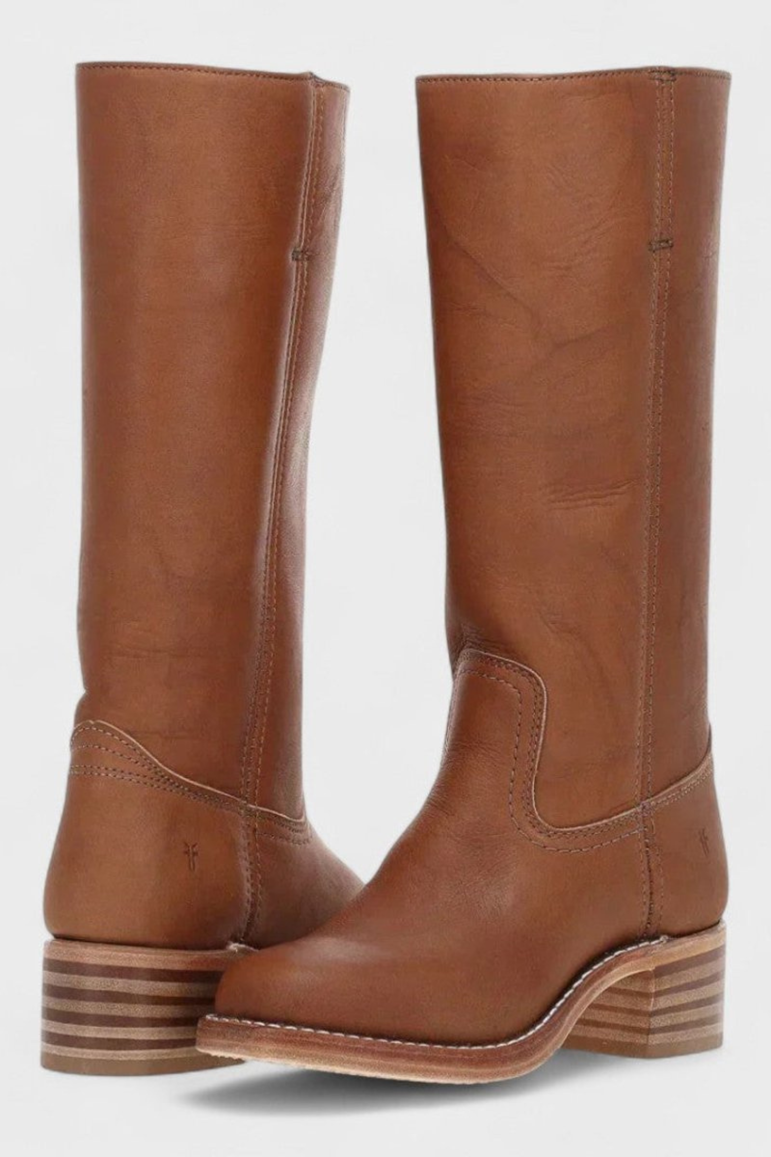 Women's Knee High Leather Riding Boots with Low Heel