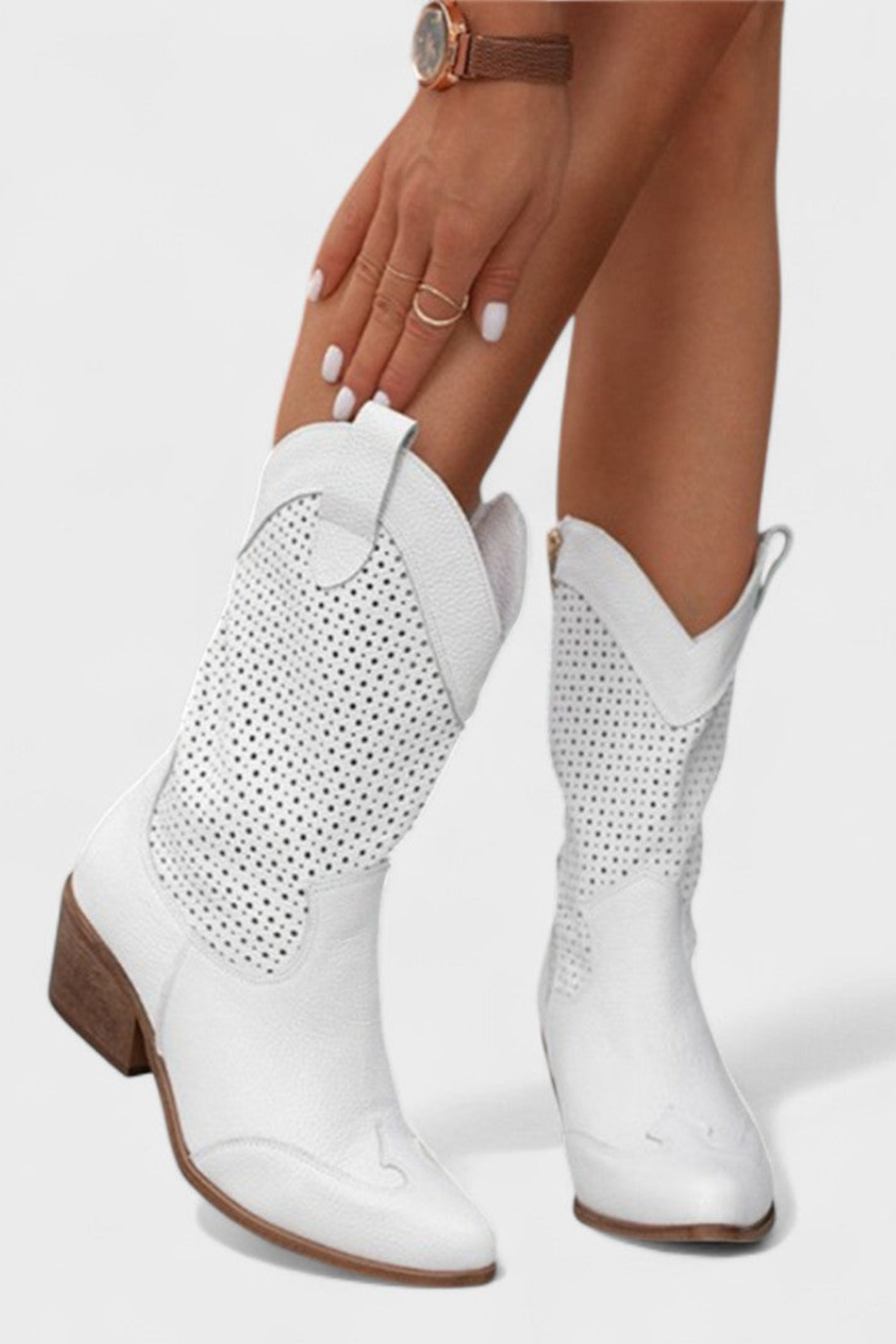 Women's Rhinestone Cowboy Boots with Pointed Toe Design