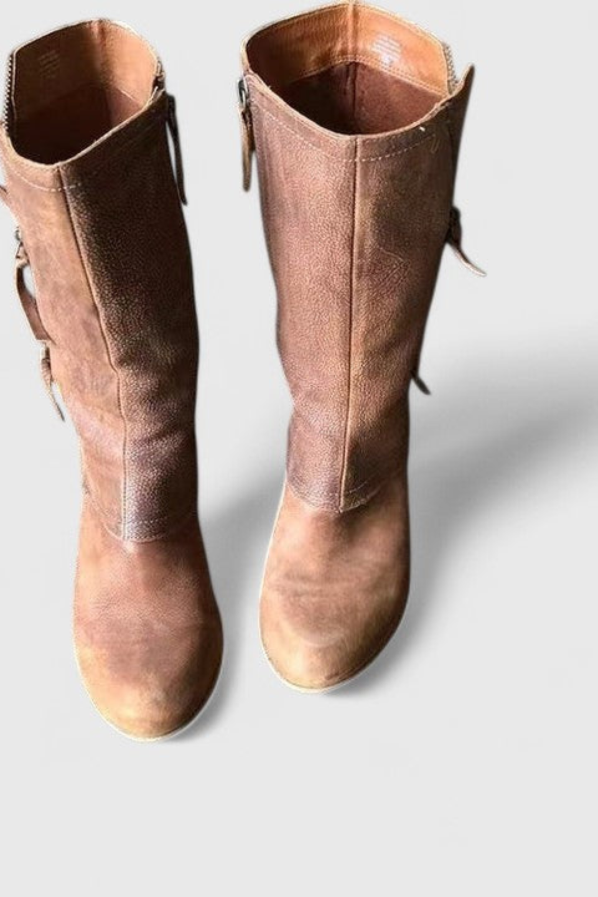 Women's Vintage Western Boots with Distressed Mid Calf Design