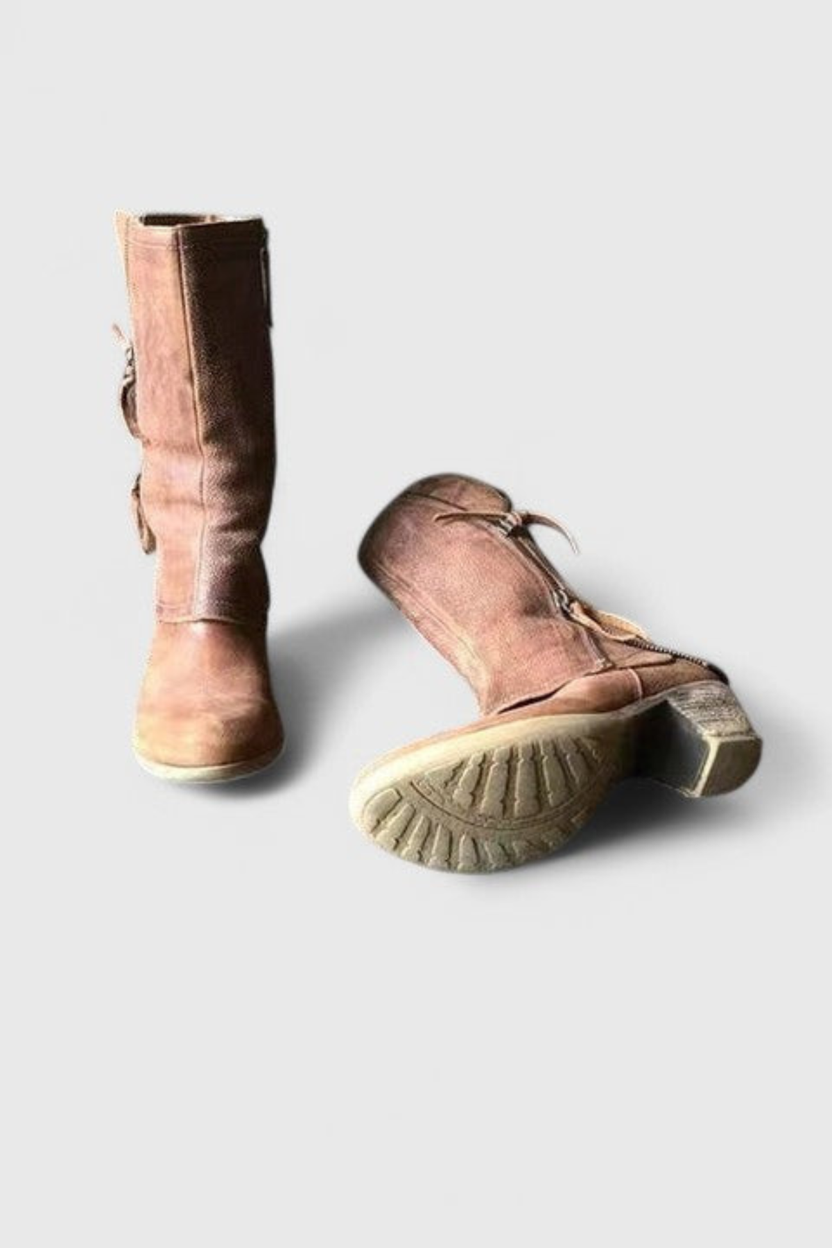 Women's Vintage Western Boots with Distressed Mid Calf Design