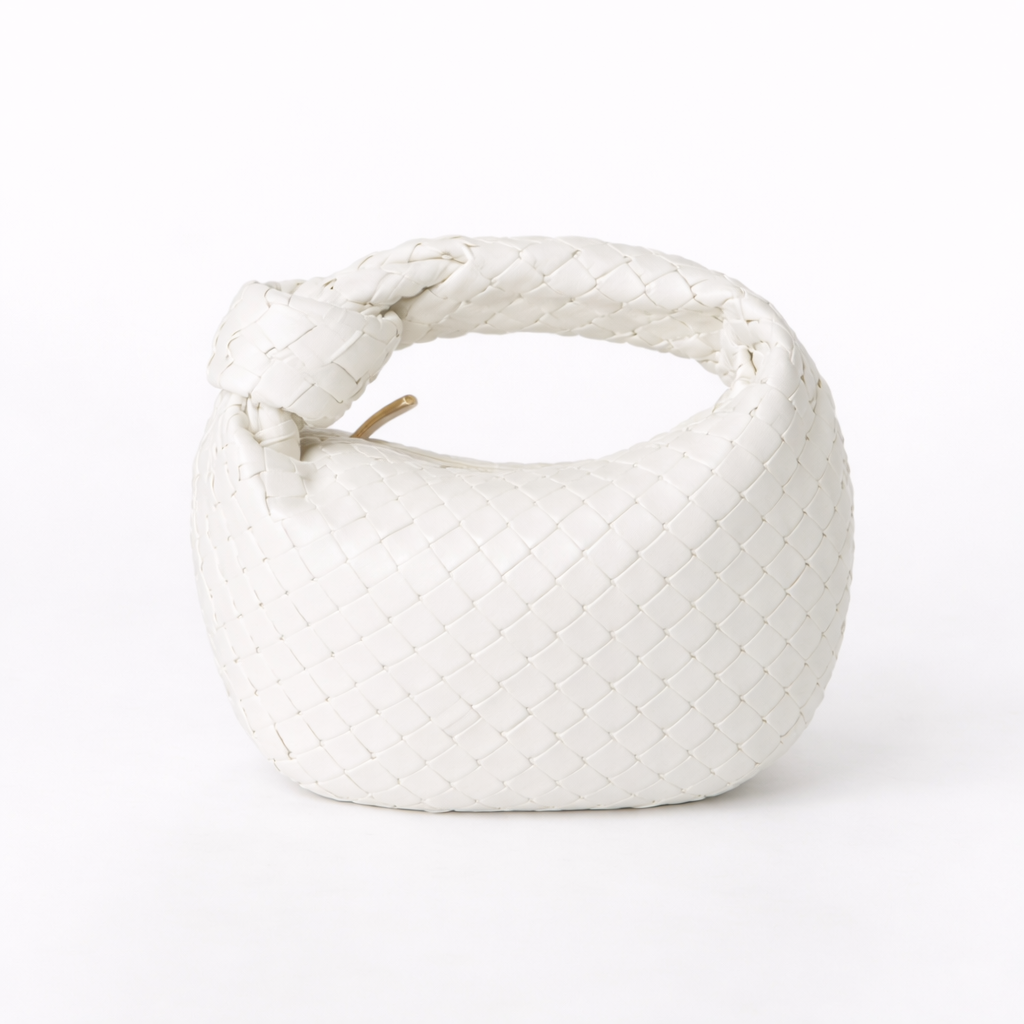 Knot Handle Bag – Woven Vegan Leather Shoulder Bag