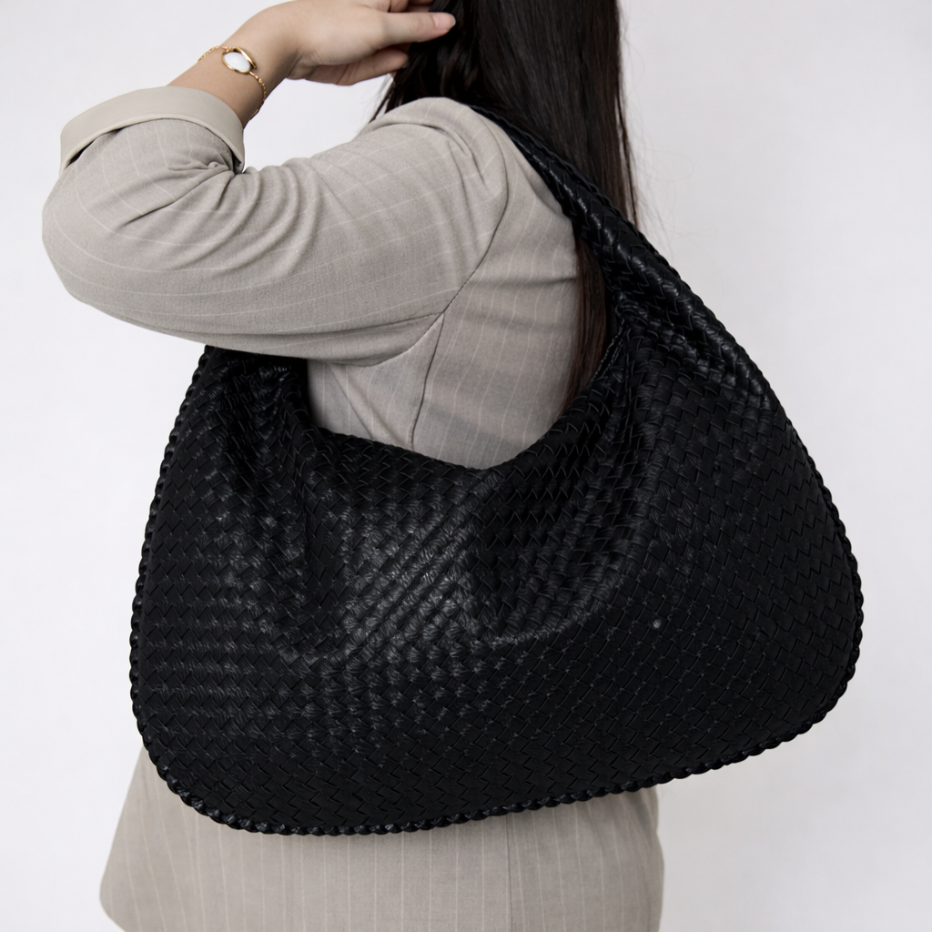 Woven Tote Bag – Paris Style Shoulder Bag for Women