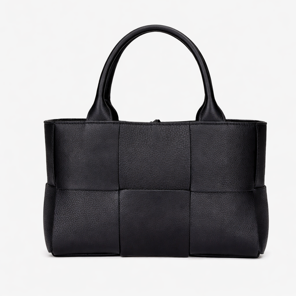 Woven Tote Bag – Plush Vegan Leather Handbag