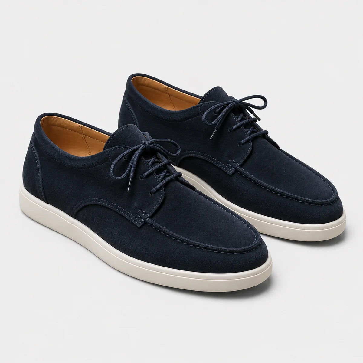 The Malibu Coast Men’s Suede Lace Up Casual Loafers - Navy Blue