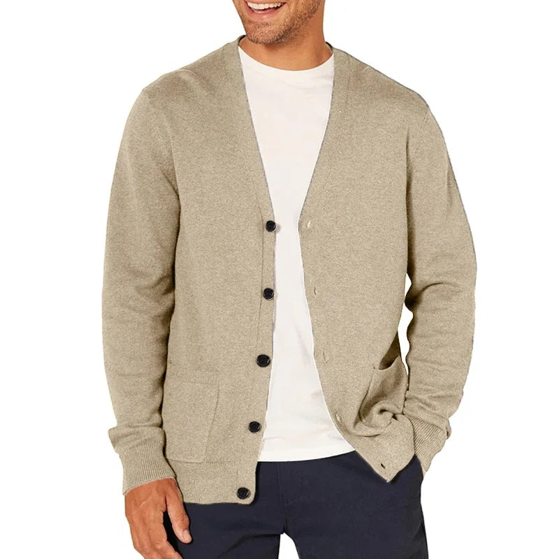 The Islington Men's Button Up V Neck Knit Cardigan