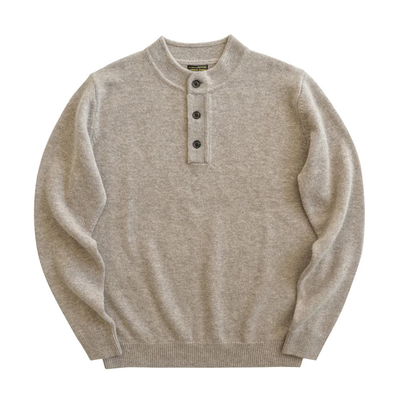The Richmond Men's Button Neck Henley Knit Jumper
