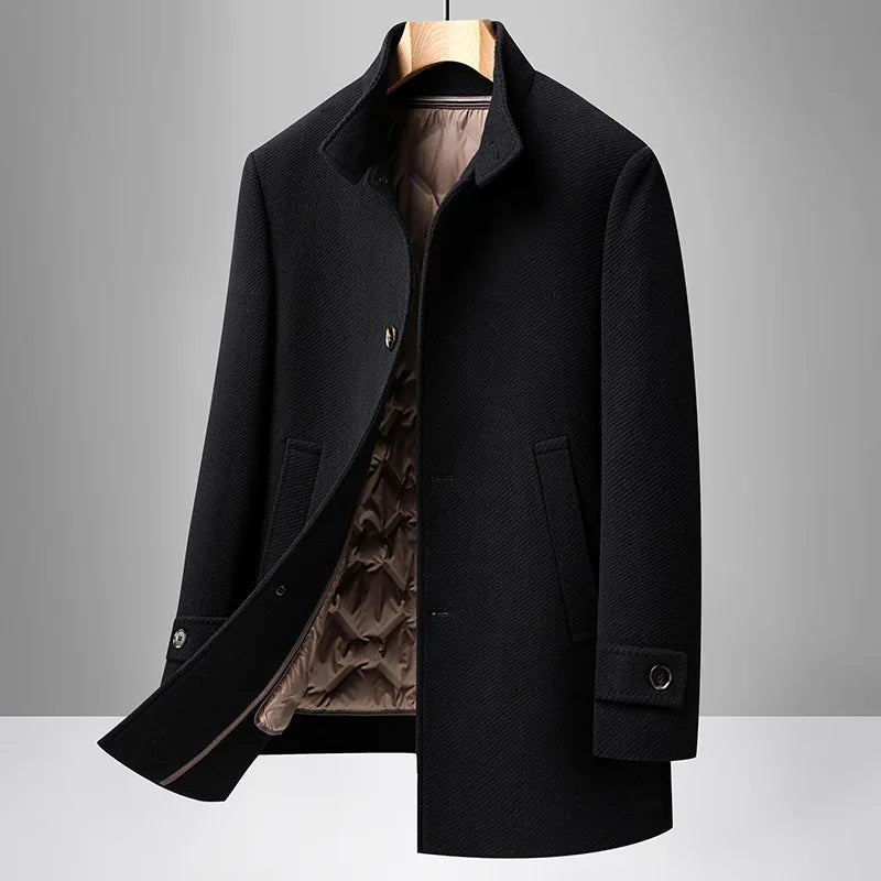 The Cheapside Men's Padded Wool Blend Business Overcoat