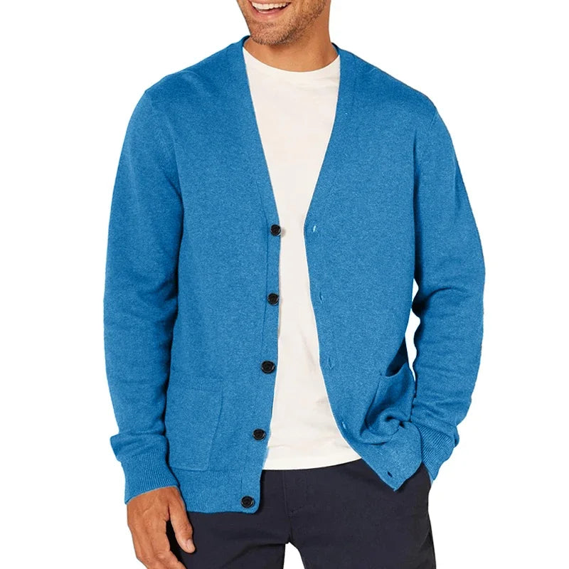 The Islington Men's Button Up V Neck Knit Cardigan
