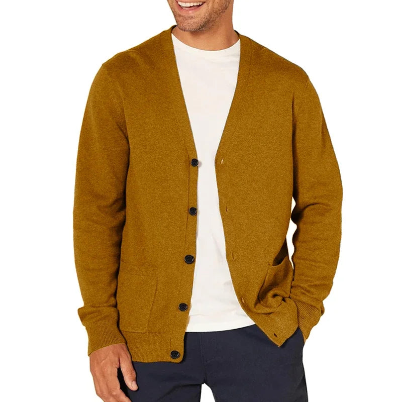 The Islington Men's Button Up V Neck Knit Cardigan