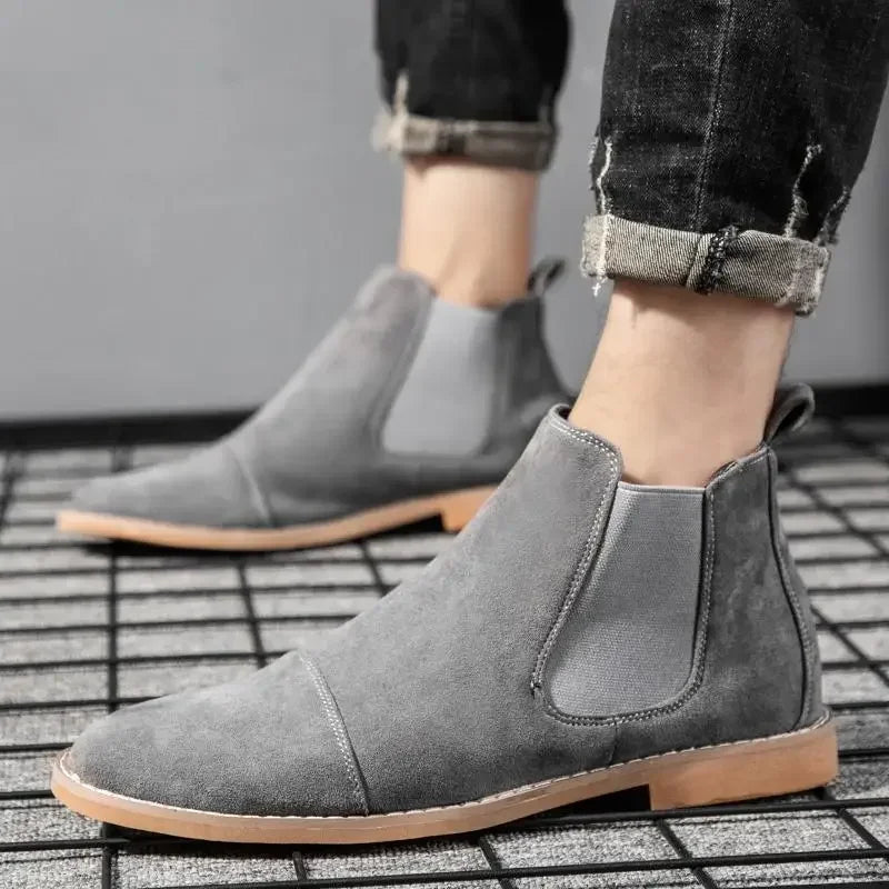 The Putney Men's Suede Chelsea Boots with Elastic Sides