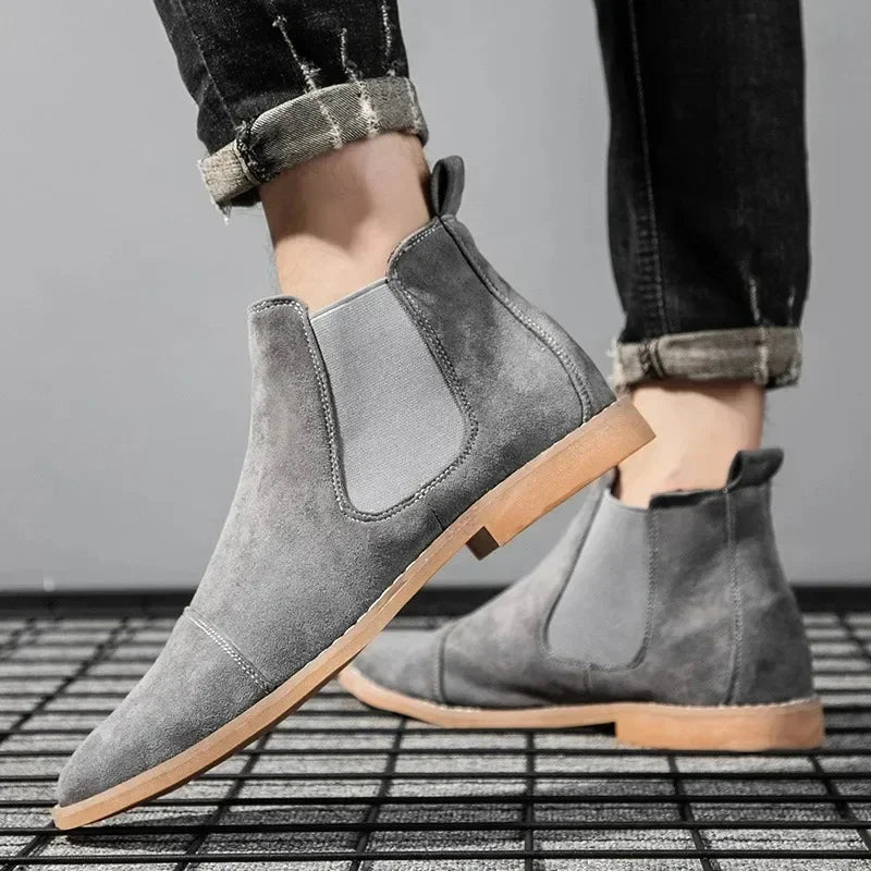The Putney Men's Suede Chelsea Boots with Elastic Sides