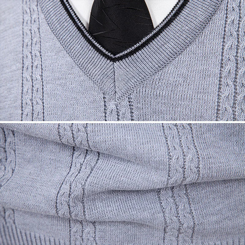 The Pimlico Men's V Neck Cable Knit Tank Top