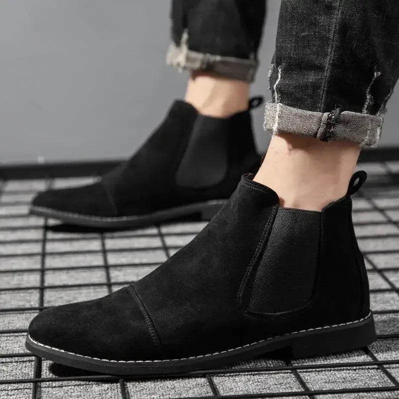 The Putney Men's Suede Chelsea Boots with Elastic Sides