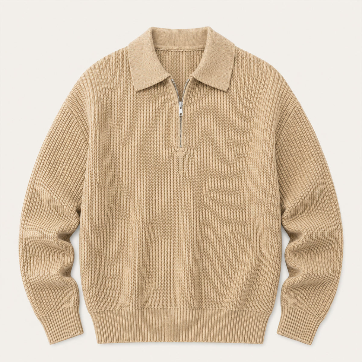 The Siena Men's Half Zip Knit Ribbed Jumper