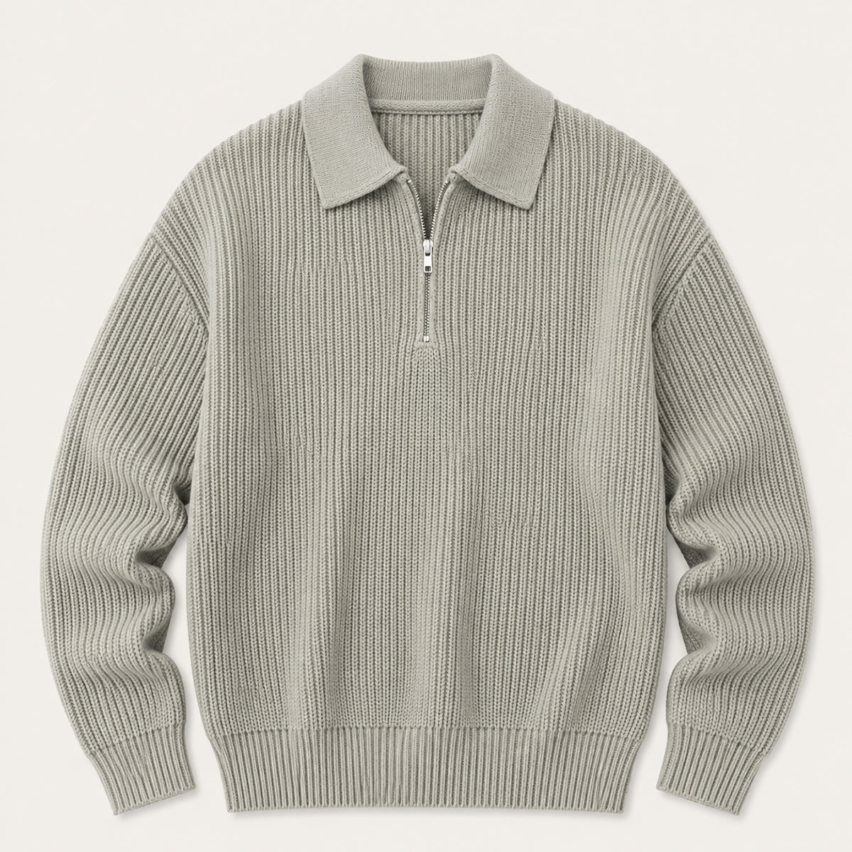 The Siena Men's Half Zip Knit Ribbed Jumper