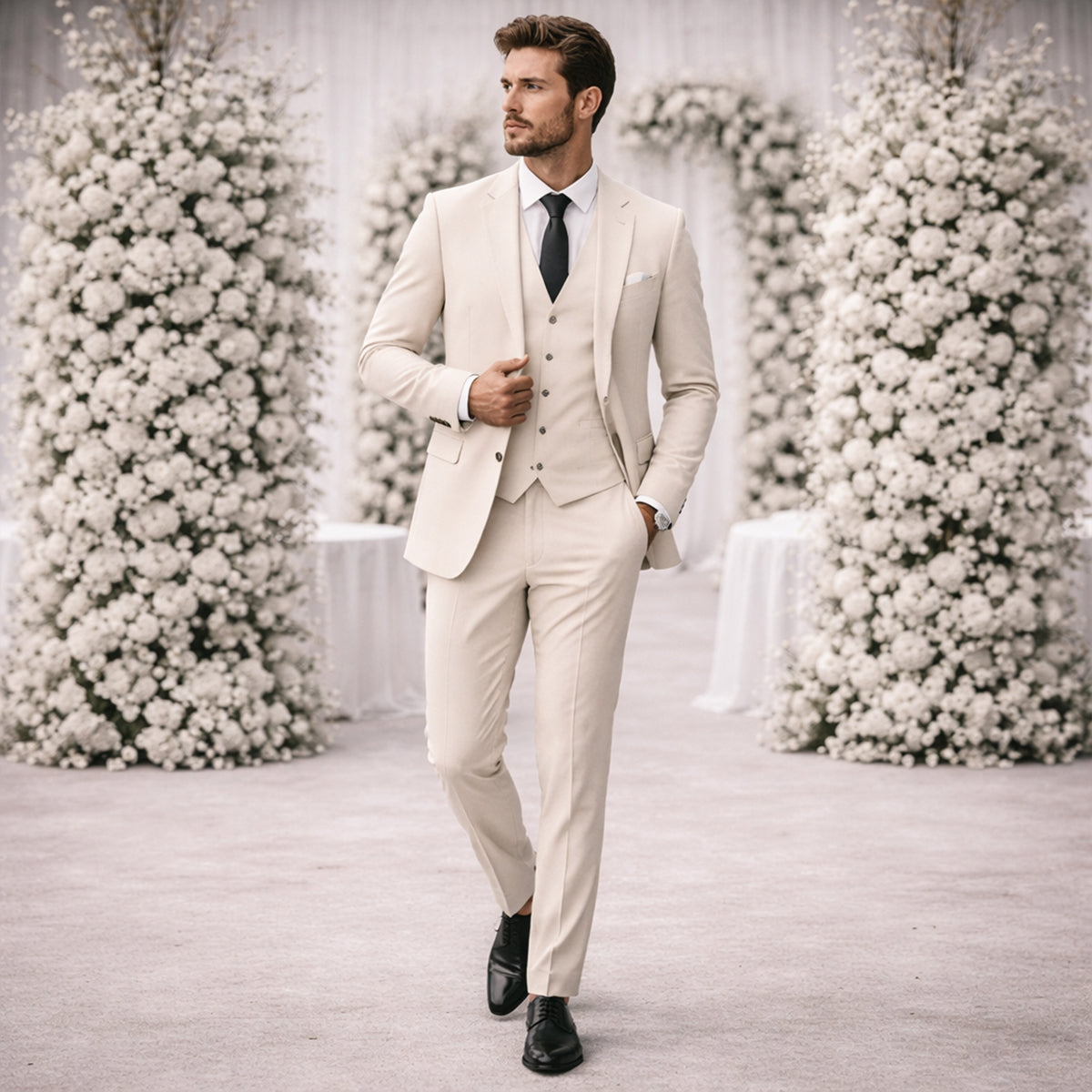 Men’s 3 Piece Suit – The Pesaro - Slim Fit Formal Wedding & Business Suit Set
